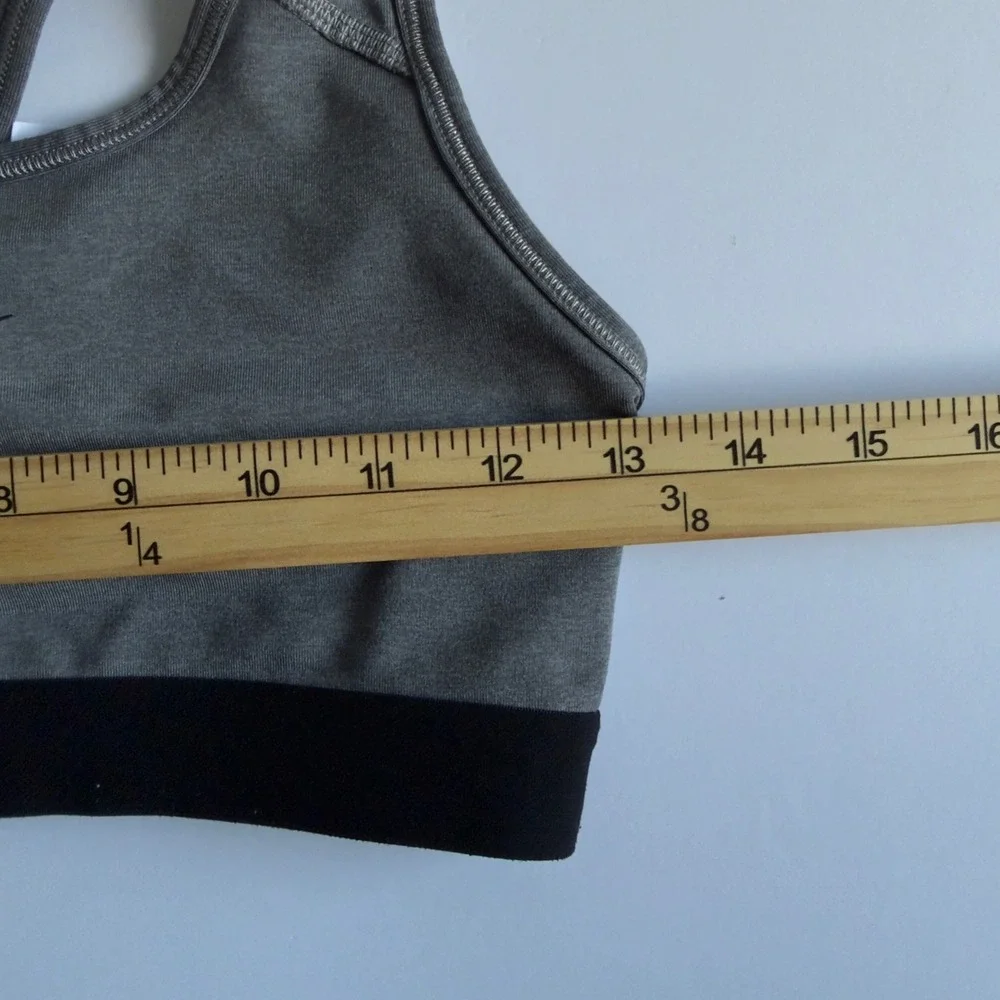 Nike Dri-FIT Racerback Sports Bra Womens Small Gray Black Athletic Gorpcore